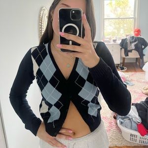 Brandy Melville elizabeth plaid cardigan